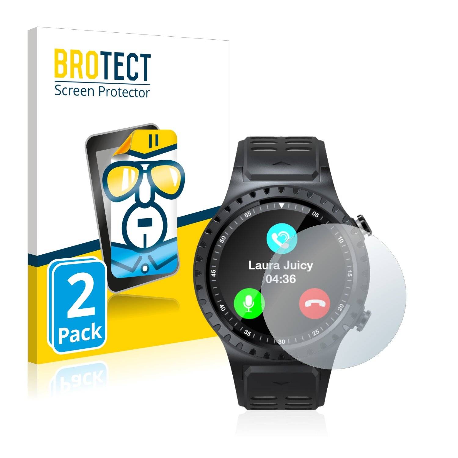 2x BROTECT HD-Clear Displayschutzfolie für Evolveo Sportwatch