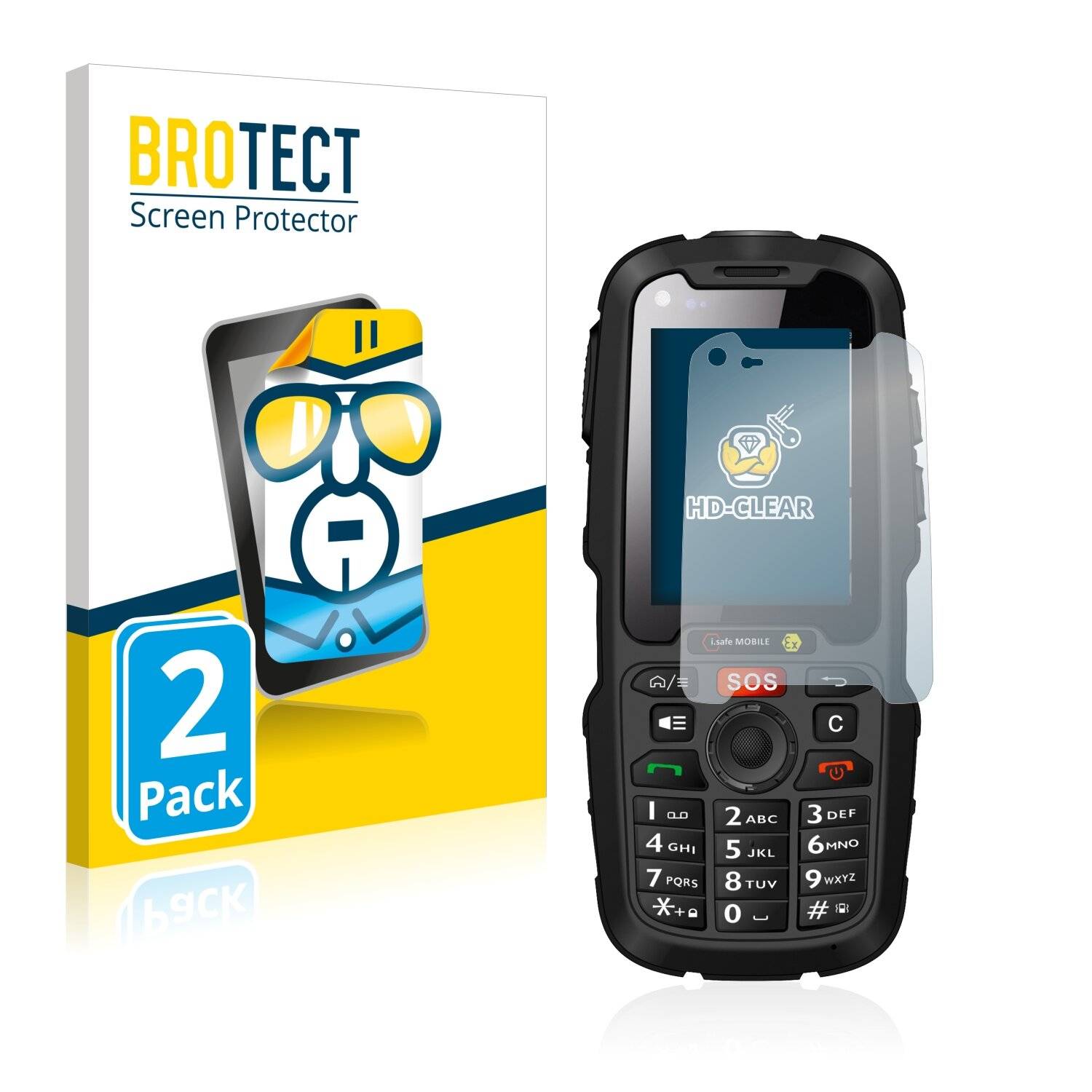 2x BROTECT HD-Clear Displayschutzfolie für i.safe Mobile