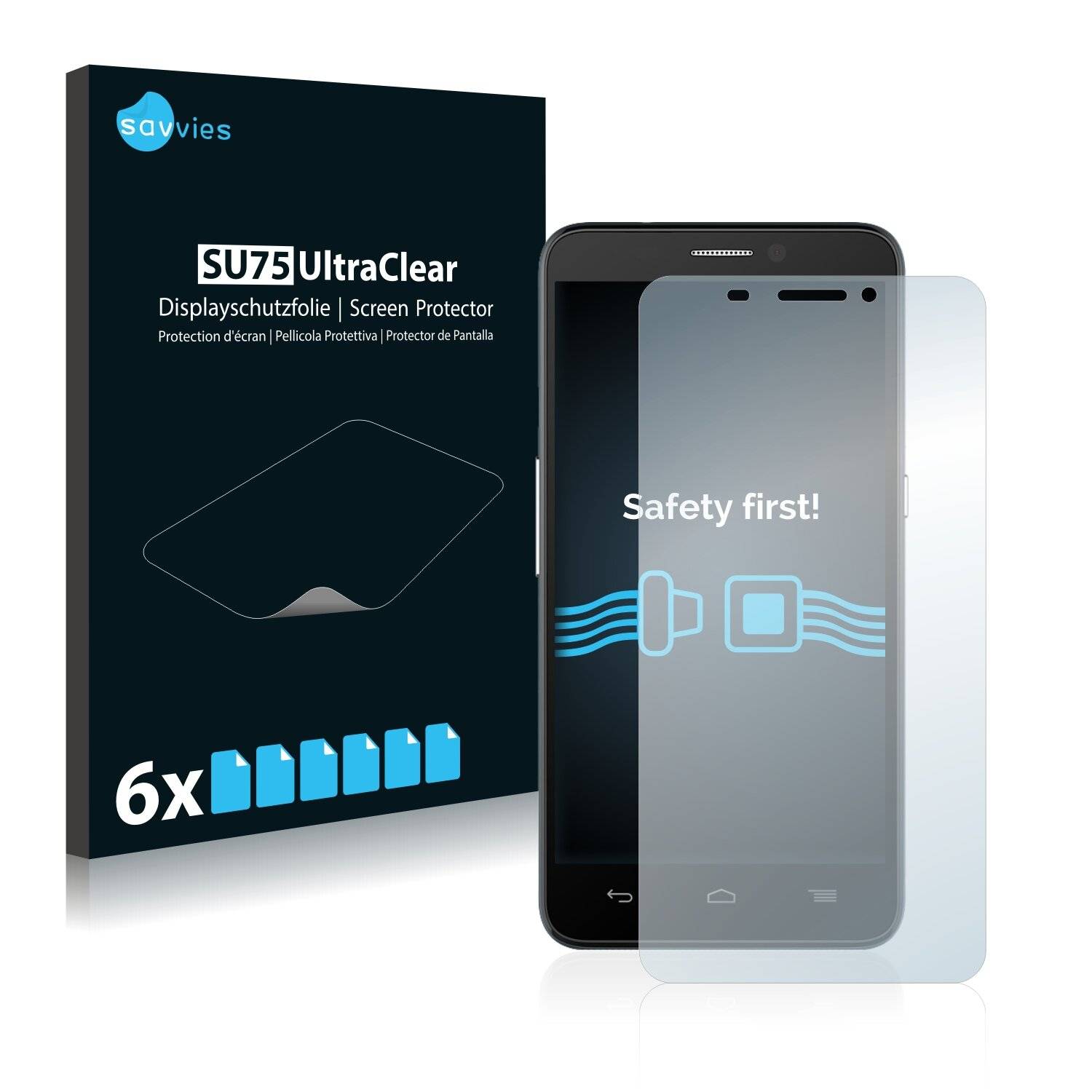 6x Savvies SU75 Displayschutzfolie für Alcatel One Touch Idol S