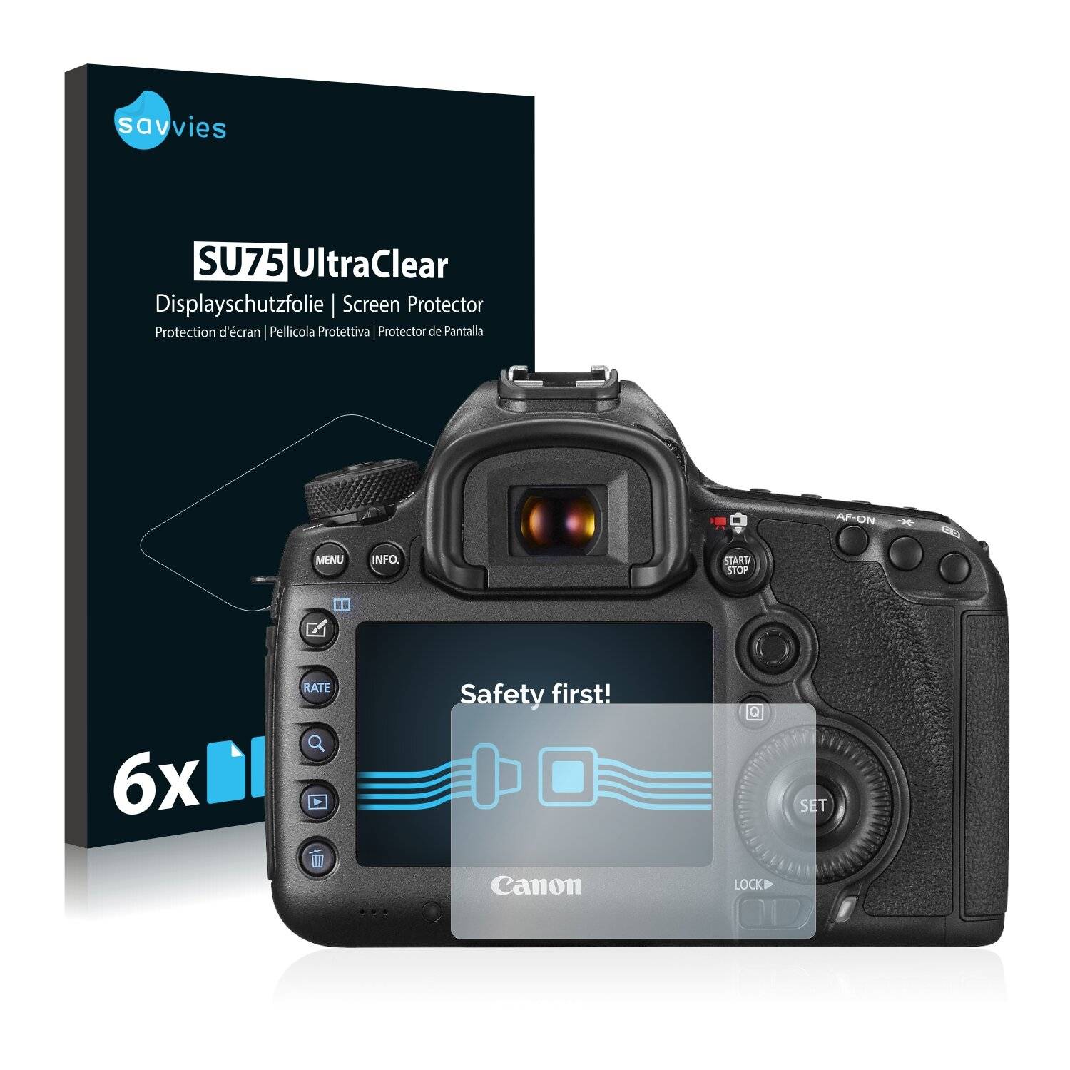 6x Savvies SU75 Displayschutzfolie für Canon EOS 5DS
