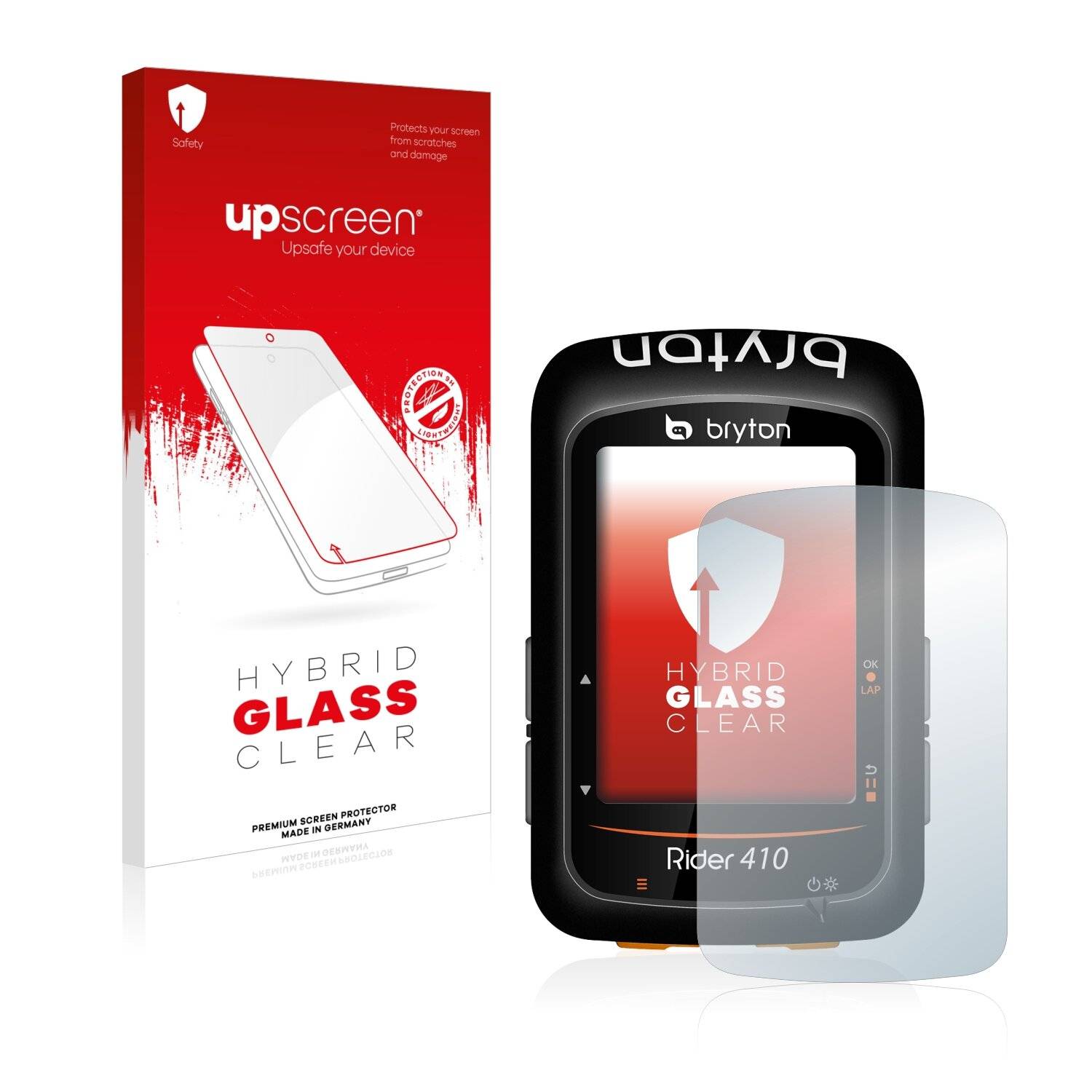 upscreen Hybrid Glass Clear Premium Schutzglas Folie für Bryton Rider