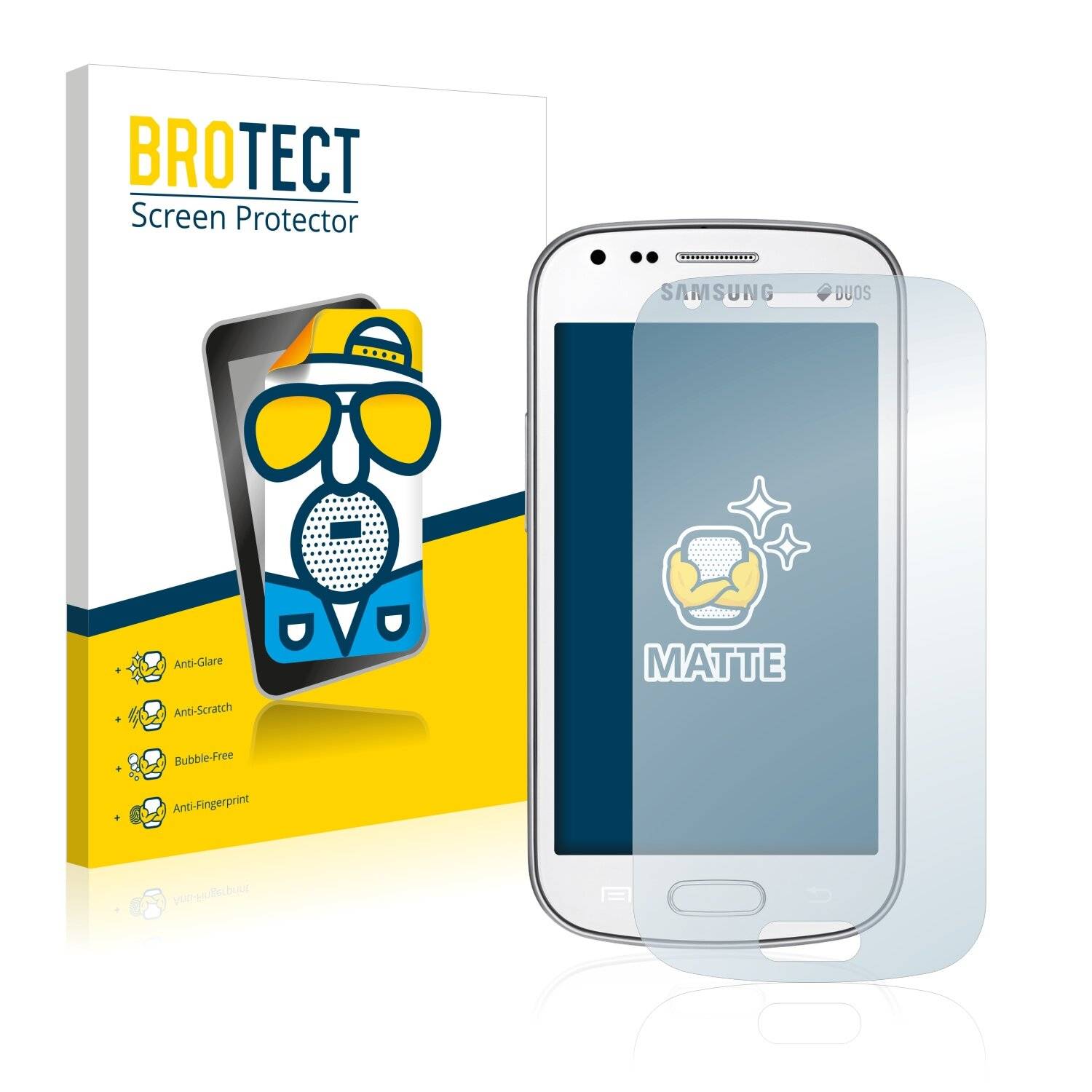 2x BROTECT Matte Displayschutzfolie für Samsung Galaxy S Duos 2 S7582 - Entspiegelt,