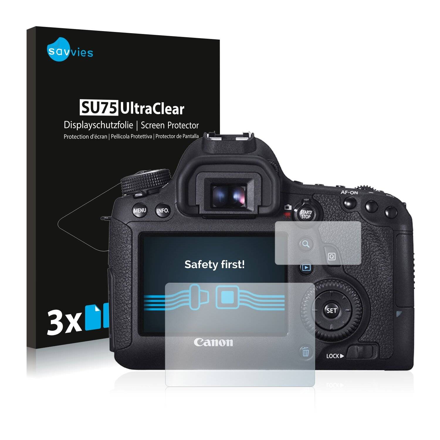 6x Savvies SU75 Displayschutzfolie für Canon EOS
