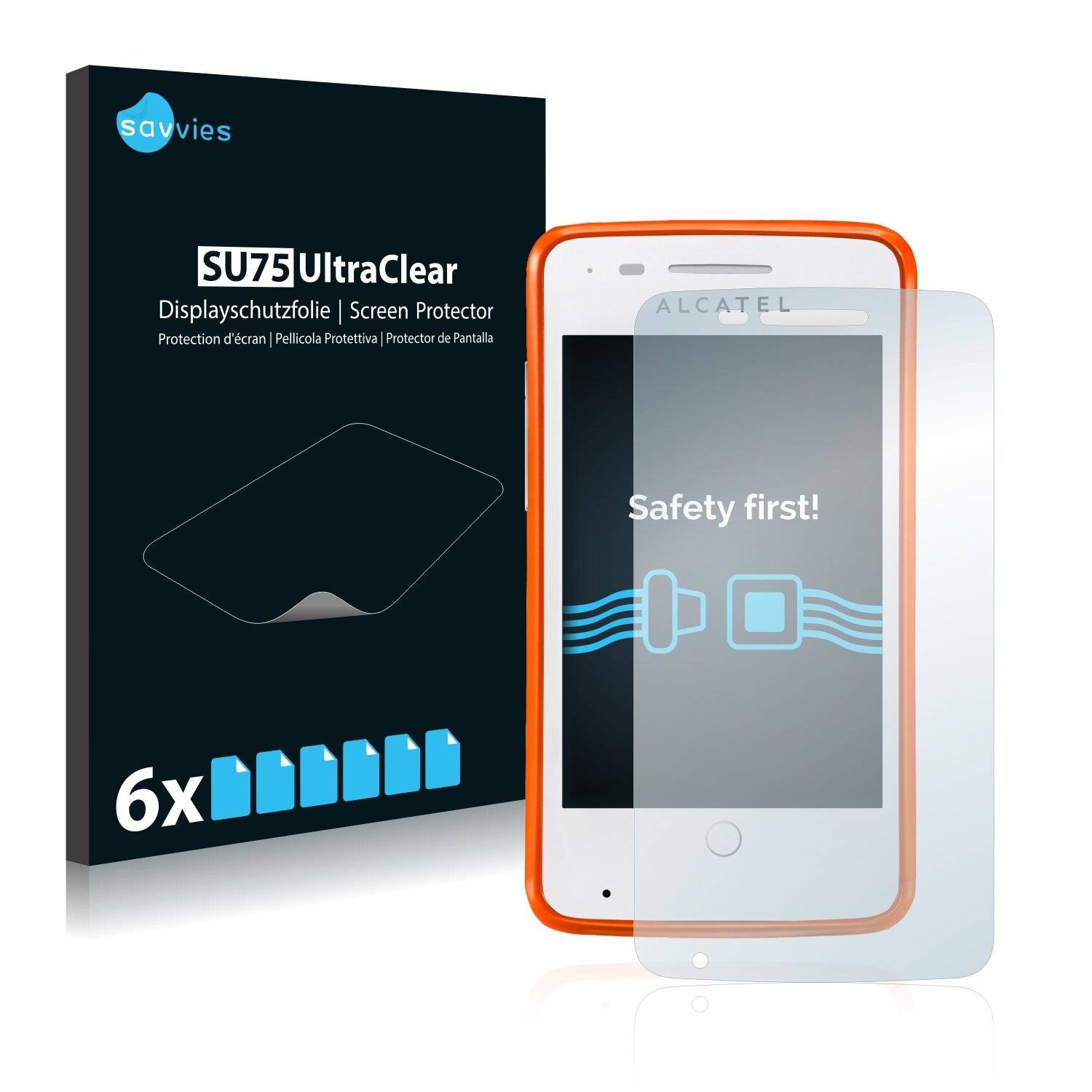 6x Savvies SU75 Displayschutzfolie für Alcatel One Touch Fire 4012A