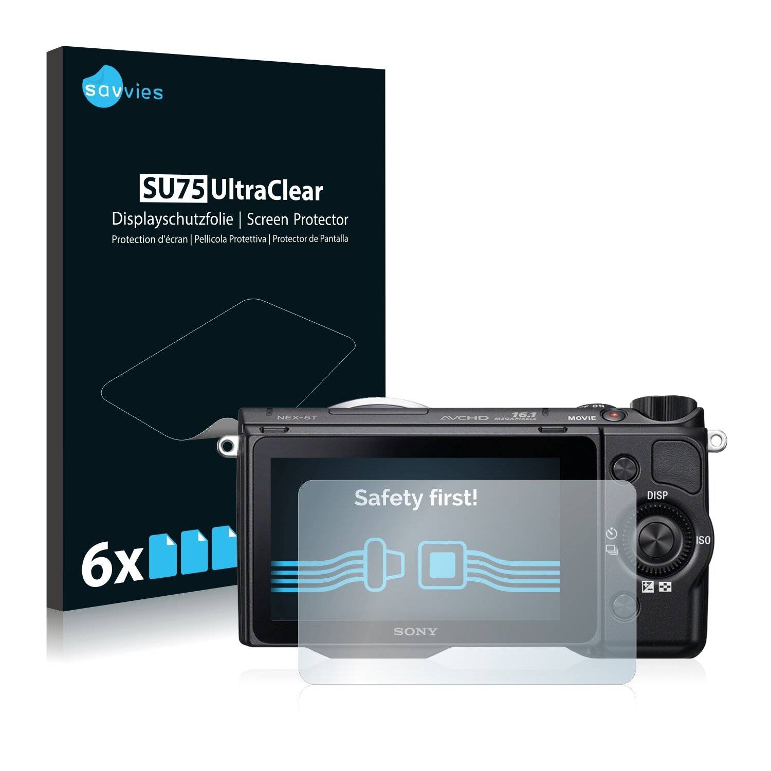 6x Savvies SU75 Displayschutzfolie für Sony Alpha