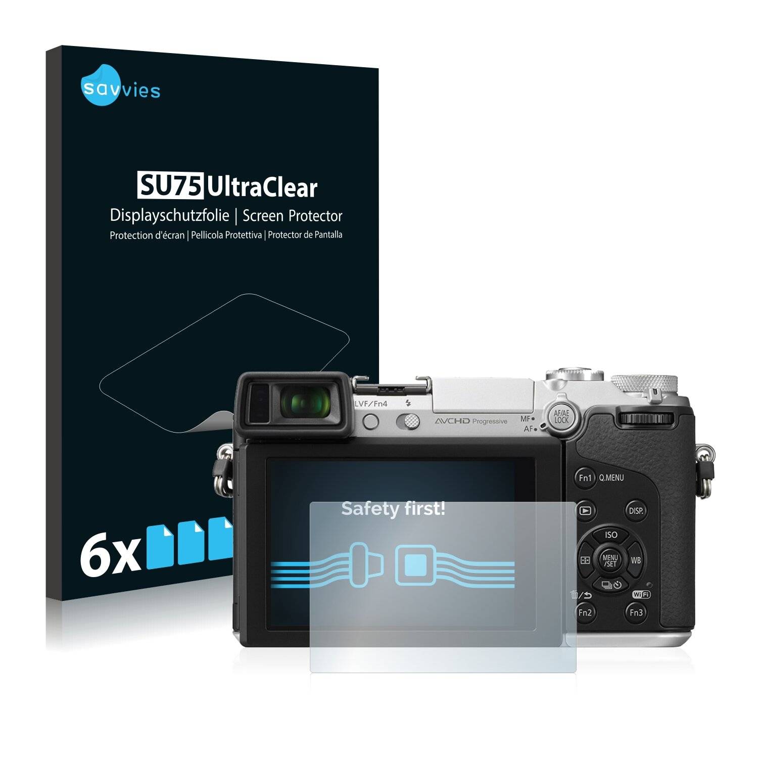 6x Savvies SU75 Displayschutzfolie für Panasonic Lumix
