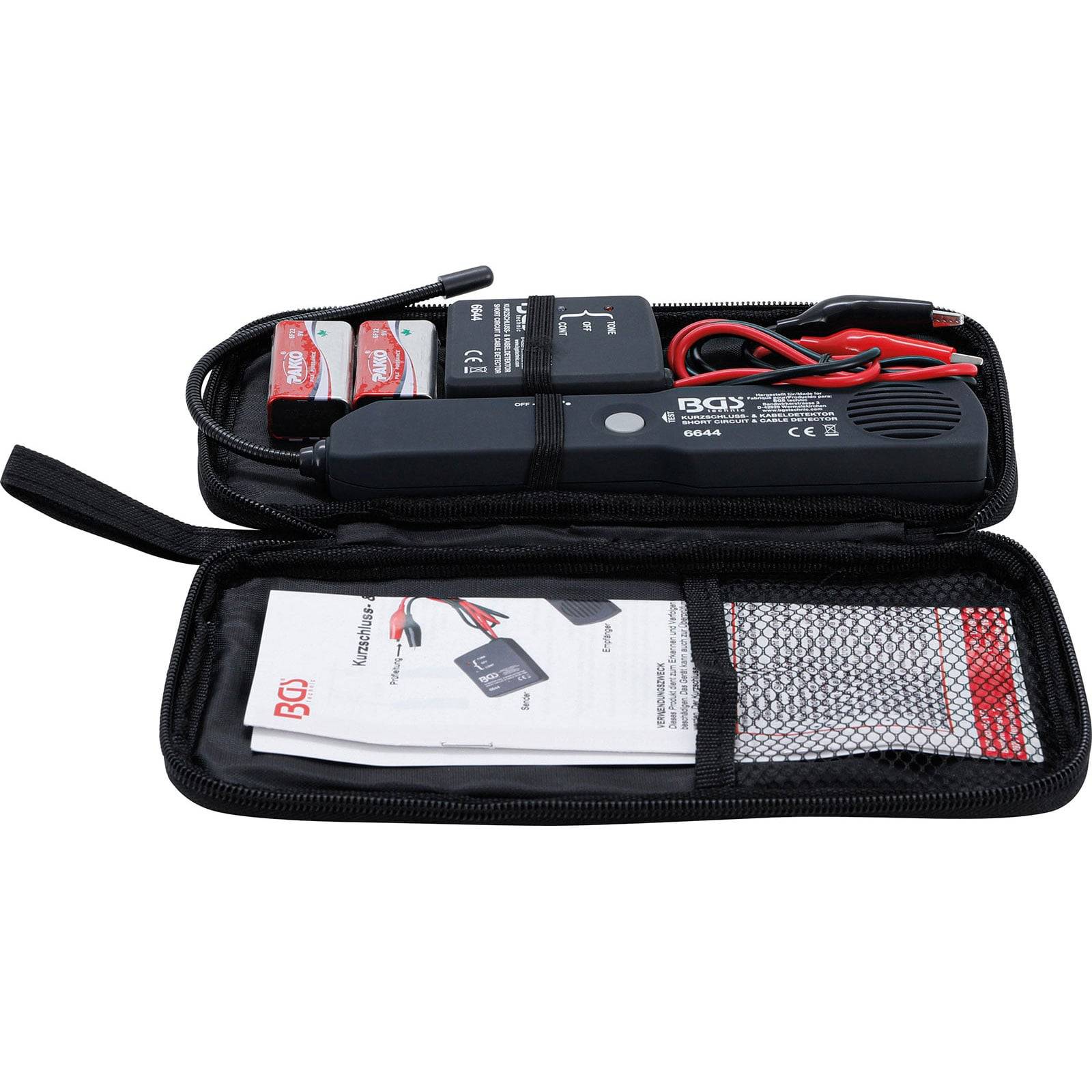 Blaupunkt Autobatterietester-Set mit digitalem Gerät, Kabeln, Bedienungsanleitung und Aufbewahrungskoffer, entwickelt für Batteriediagnostik.