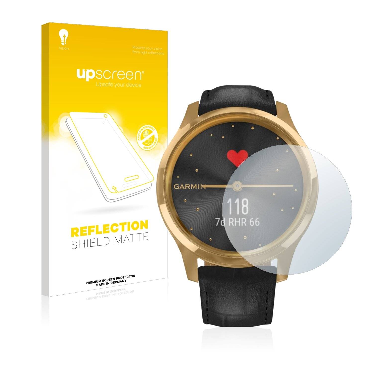 upscreen Reflection Shield Matte Premium Displayschutzfolie für Garmin vivomove Luxe (42