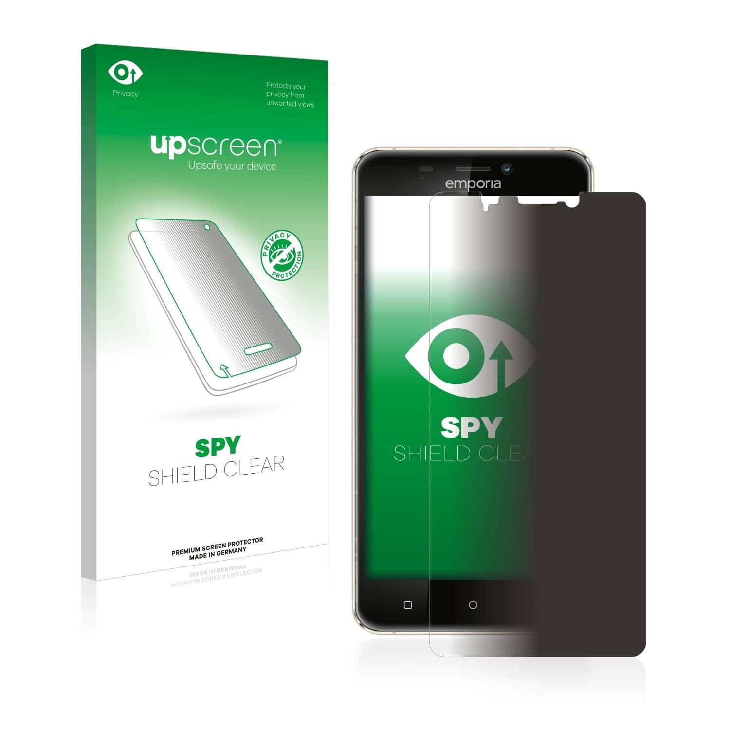 upscreen Spy Shield Clear Premium Blickschutzfolie für Emporia Smart