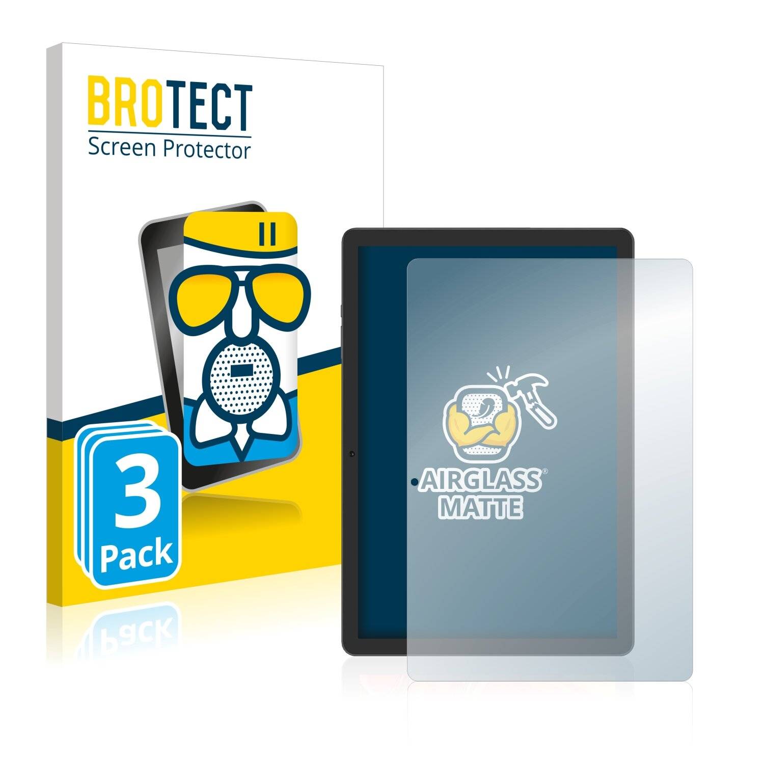 3x BROTECT AirGlass Matte Schutzglas Folie für Vankyo MatrixPad