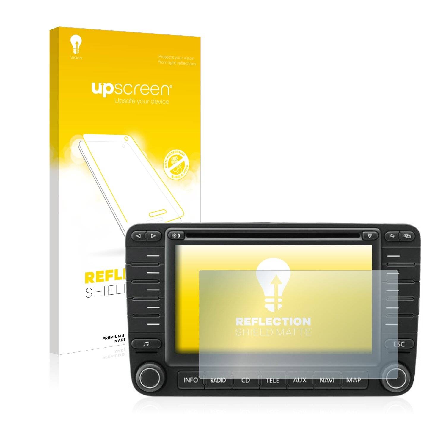 upscreen Reflection Shield Matte Premium Displayschutzfolie für Volkswagen Jetta MFD 2
