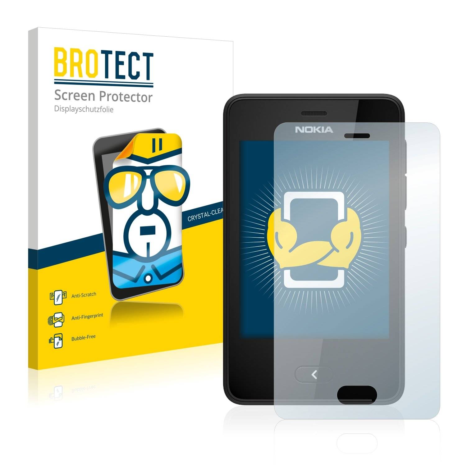 2x BROTECT HD-Clear Displayschutzfolie für Nokia Asha 501 Dual