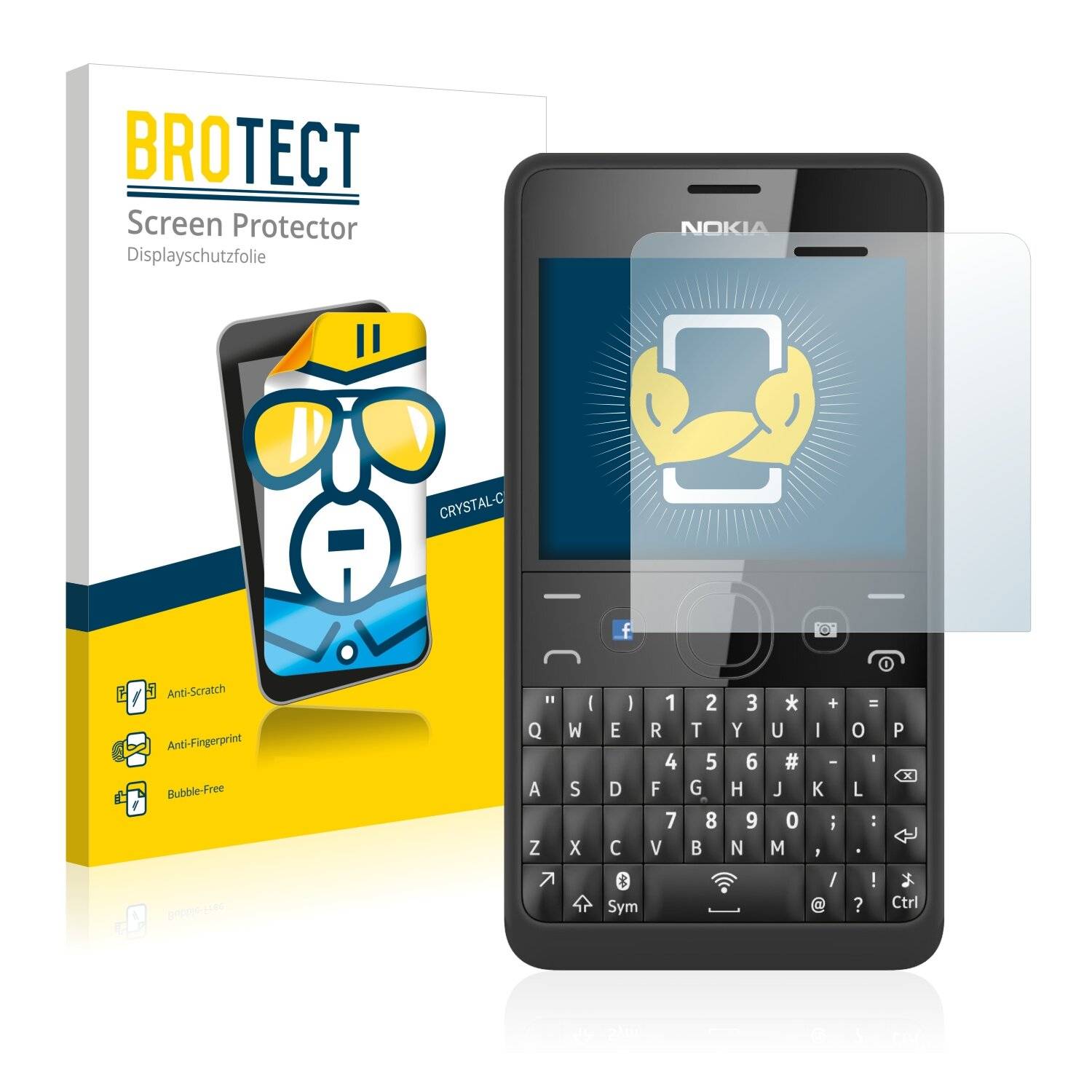 2x BROTECT HD-Clear Displayschutzfolie für Nokia Asha