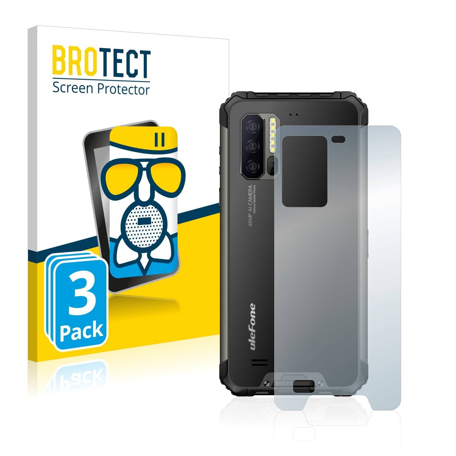 3x BROTECT AirGlass Matte Schutzglas Folie für Ulefone Armor 7