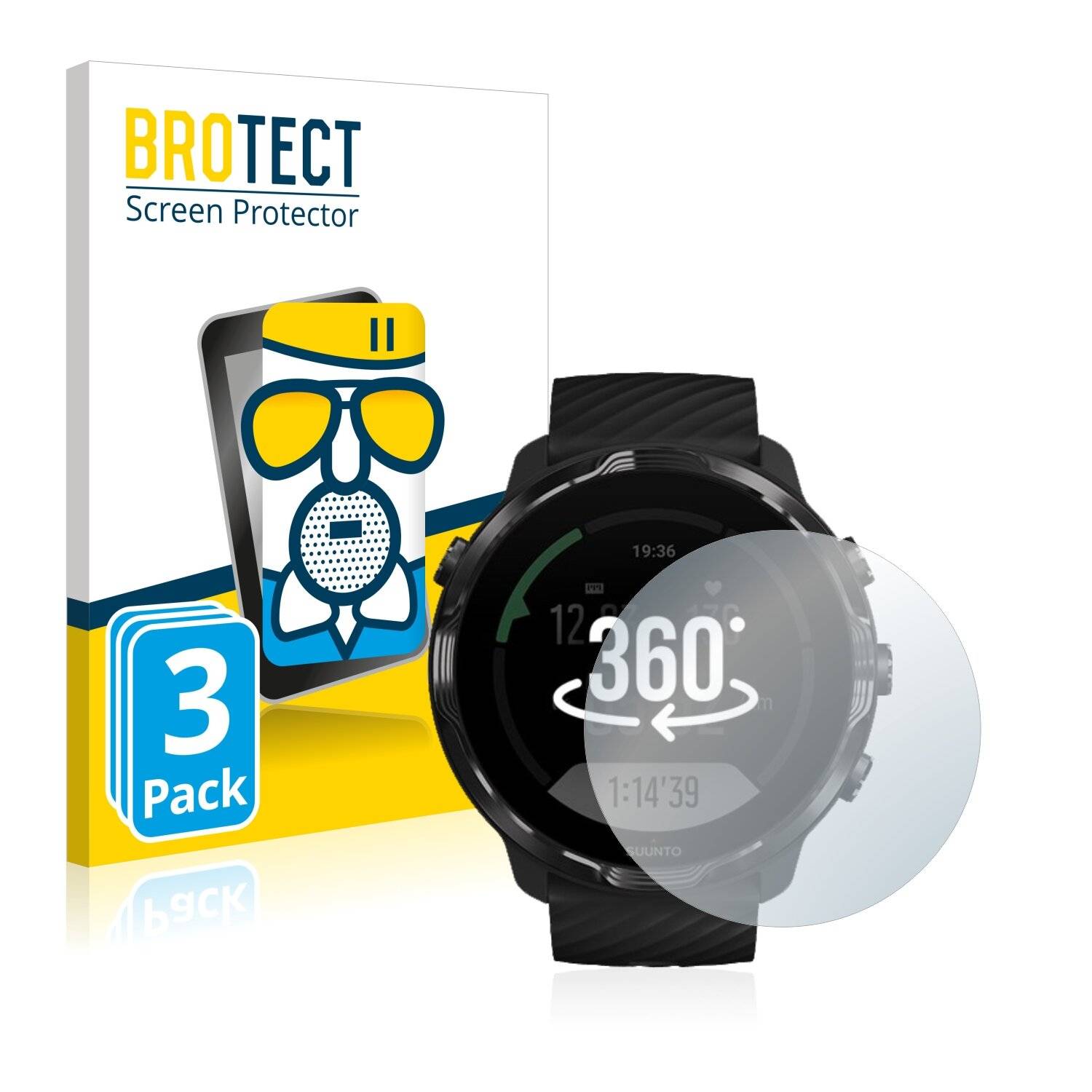3x BROTECT AirGlass Matte Schutzglas Folie für Suunto