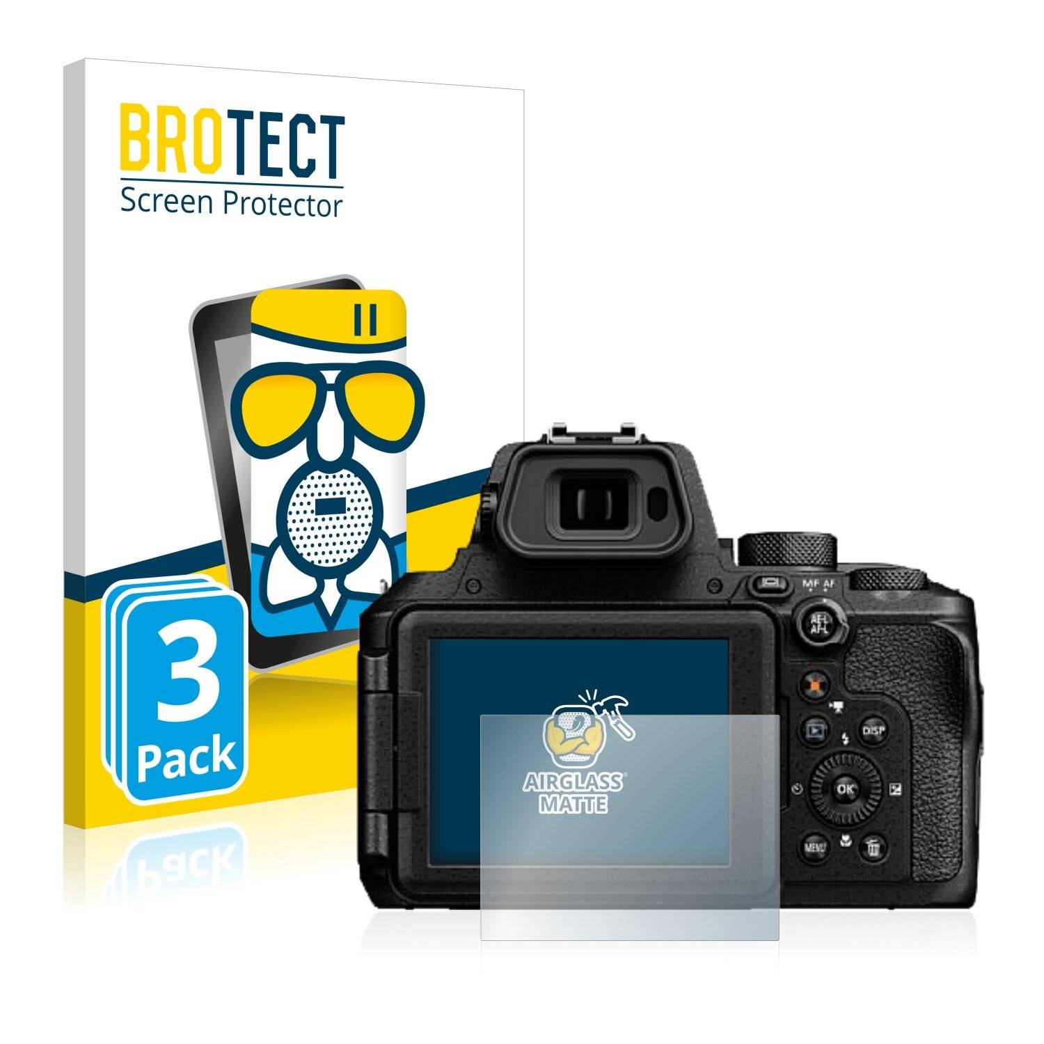 3x BROTECT AirGlass Matte Schutzglas Folie für Nikon Coolpix