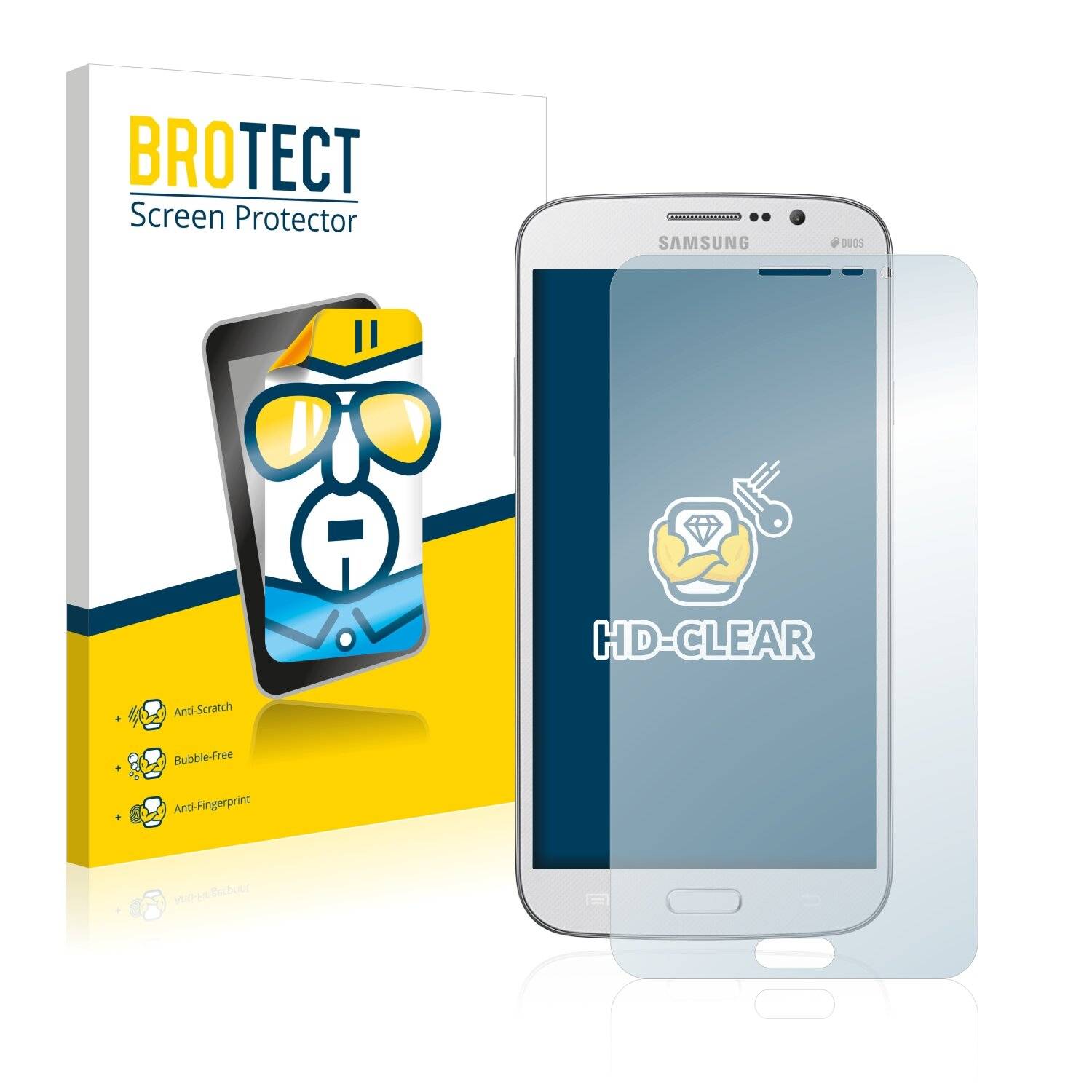 2x BROTECT HD-Clear Displayschutzfolie für Samsung Galaxy Mega