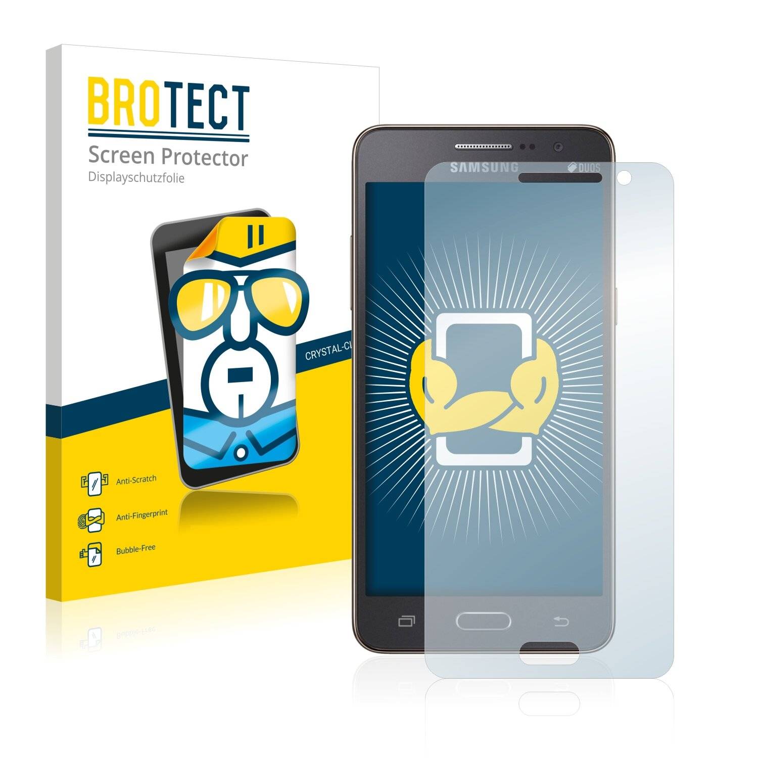 2x BROTECT HD-Clear Displayschutzfolie für Samsung Galaxy Grand Prime
