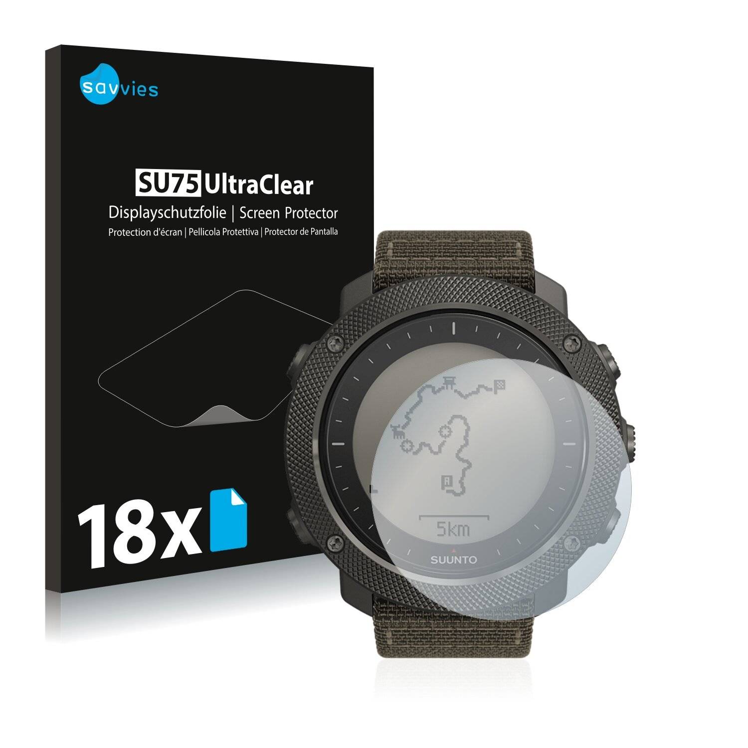 18x Savvies SU75 Displayschutzfolie für Suunto Traverse