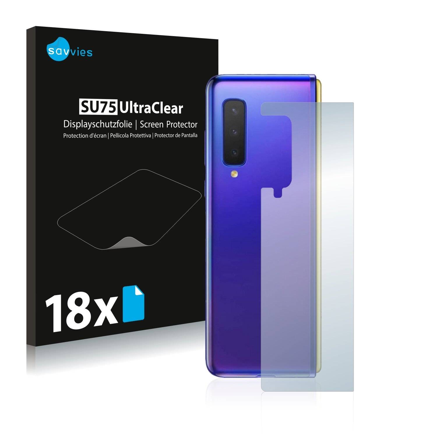 18x Savvies SU75 Displayschutzfolie für Samsung Galaxy Fold