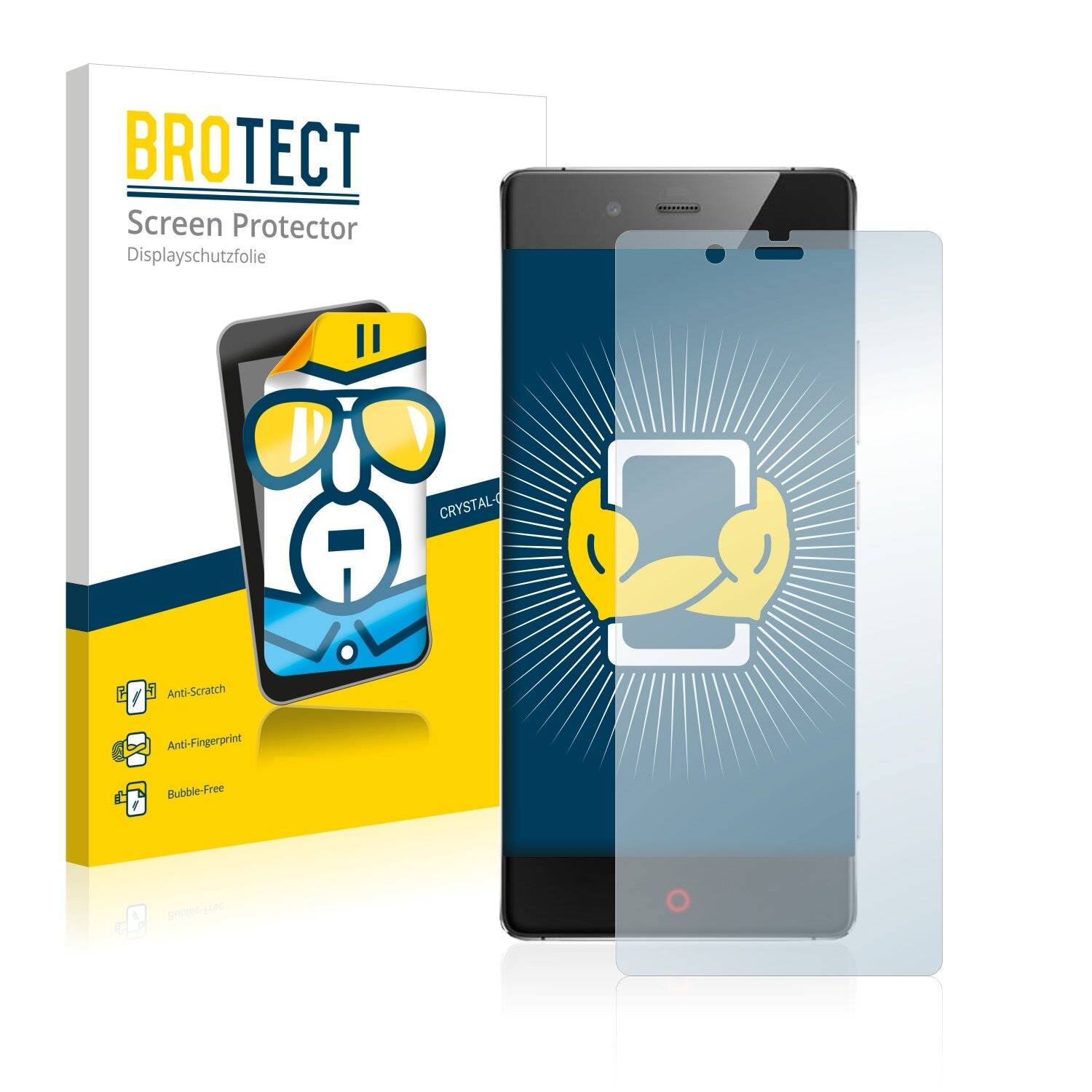 2x BROTECT HD-Clear Displayschutzfolie für ZTE Nubia
