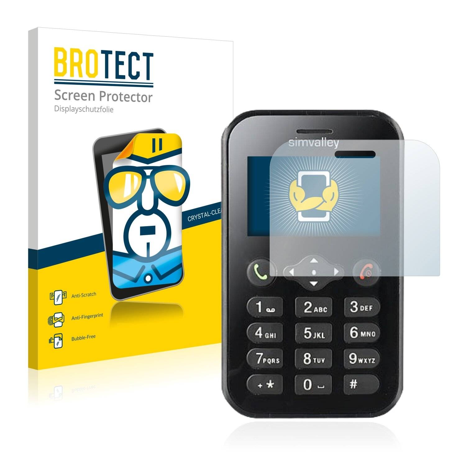 2x BROTECT HD-Clear Displayschutzfolie für Simvalley Mobile RX-482