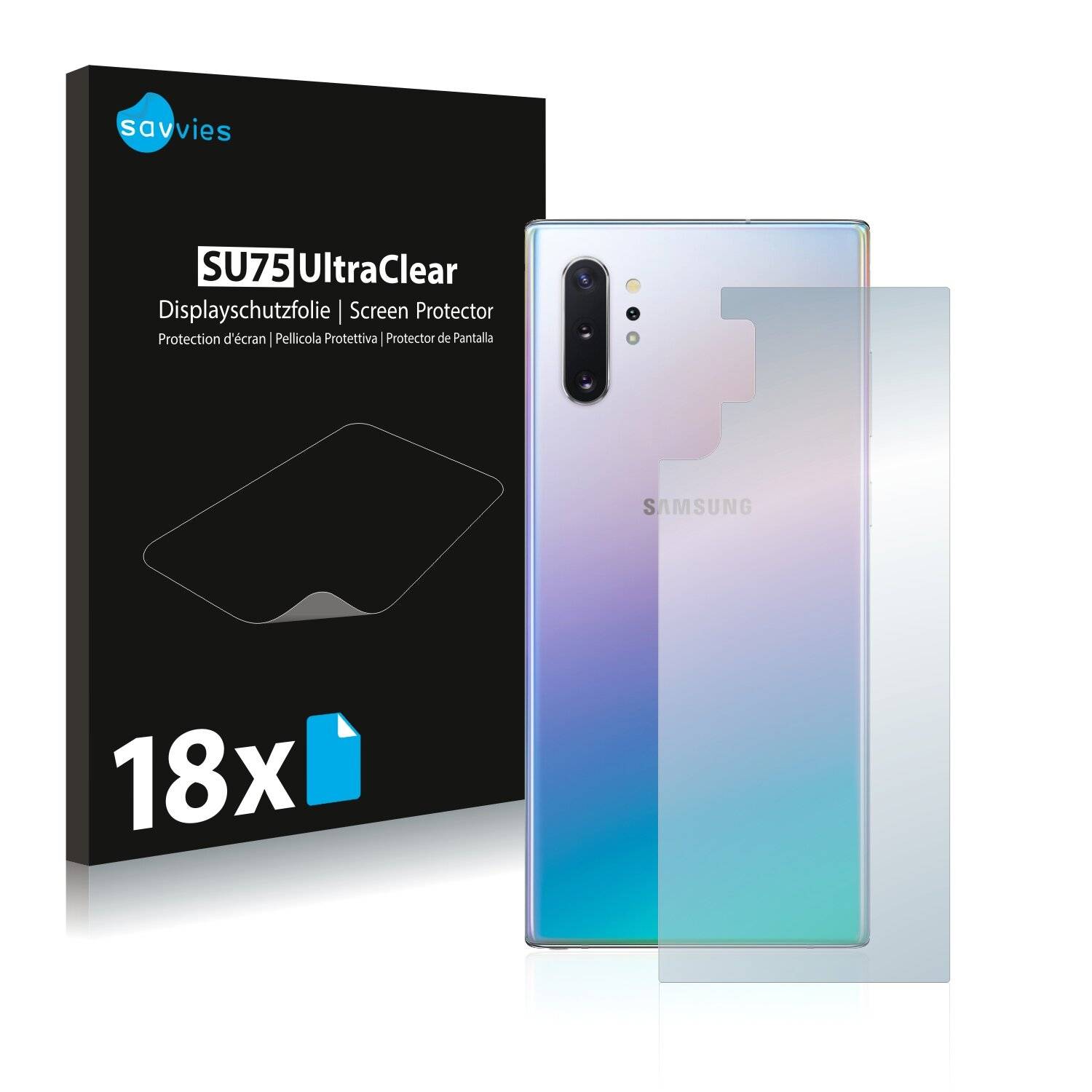 18x Savvies SU75 Displayschutzfolie für Samsung Galaxy Note 10 Plus