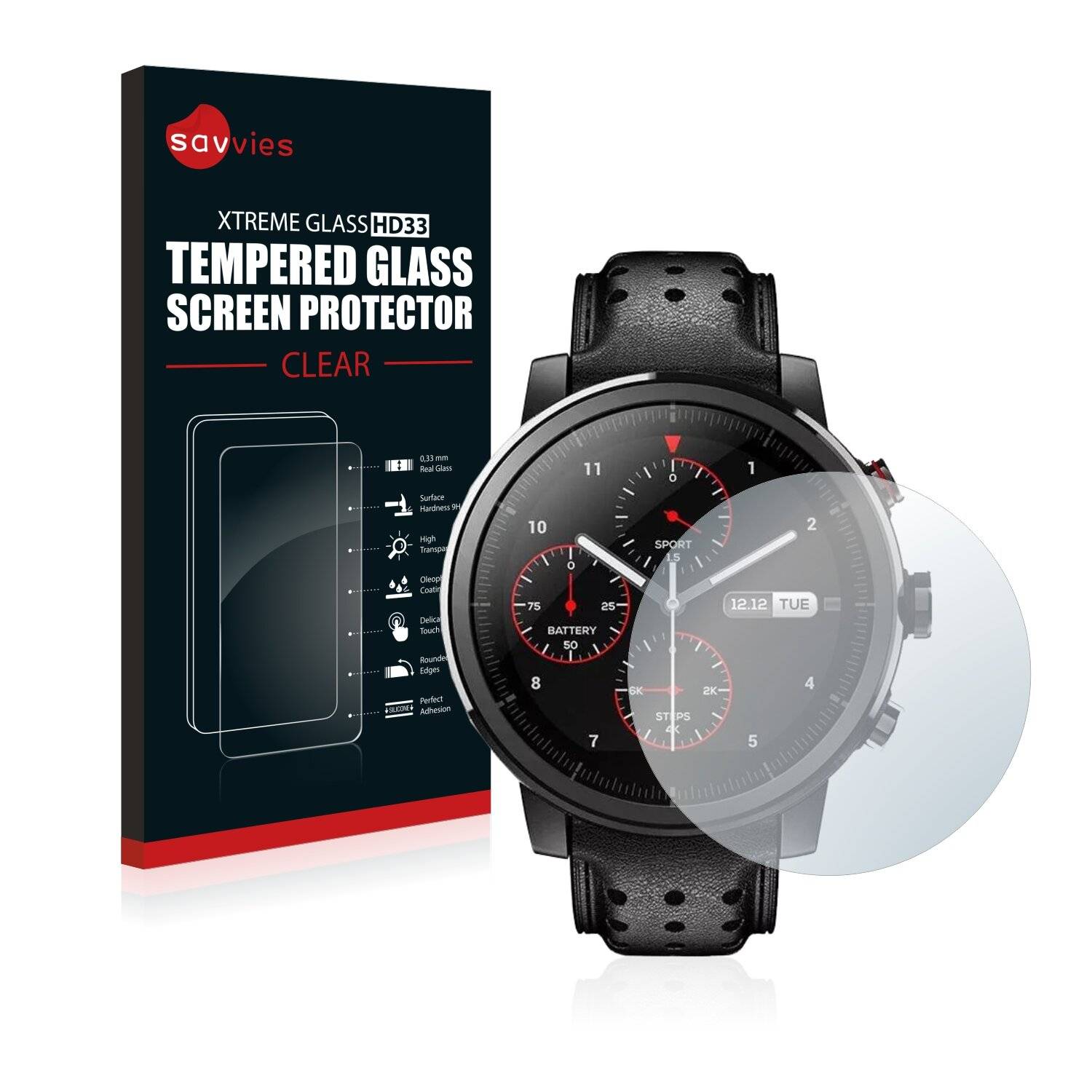 Savvies HD33 Clear Schutzglas für Umidigi Uwatch
