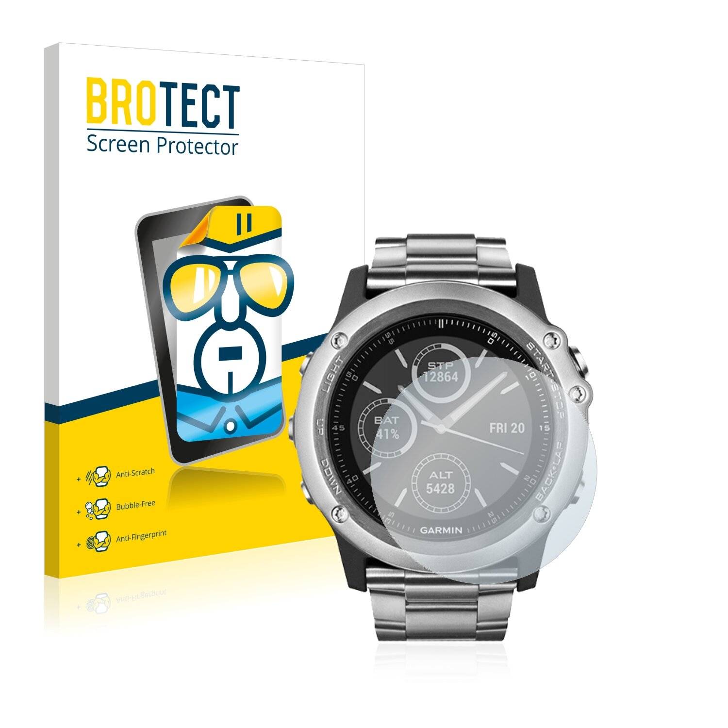 2x BROTECT HD-Clear Displayschutzfolie für Garmin Fenix 3