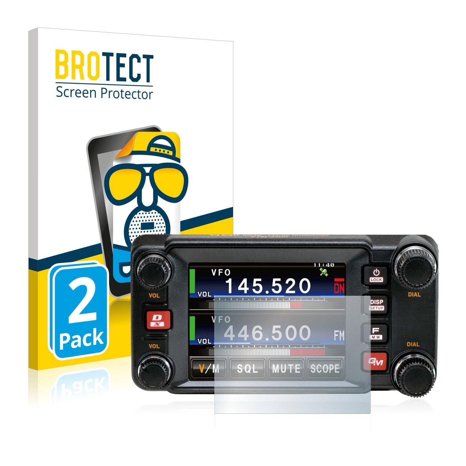 2x BROTECT Matte Displayschutzfolie für Yaesu FTM-400XDR - Entspiegelt,