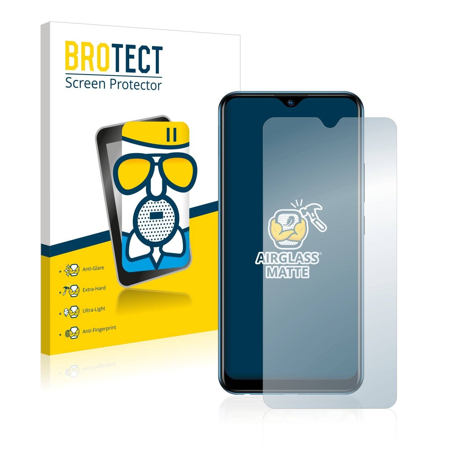 BROTECT AirGlass Matte Schutzglas Folie für Vivo Y3