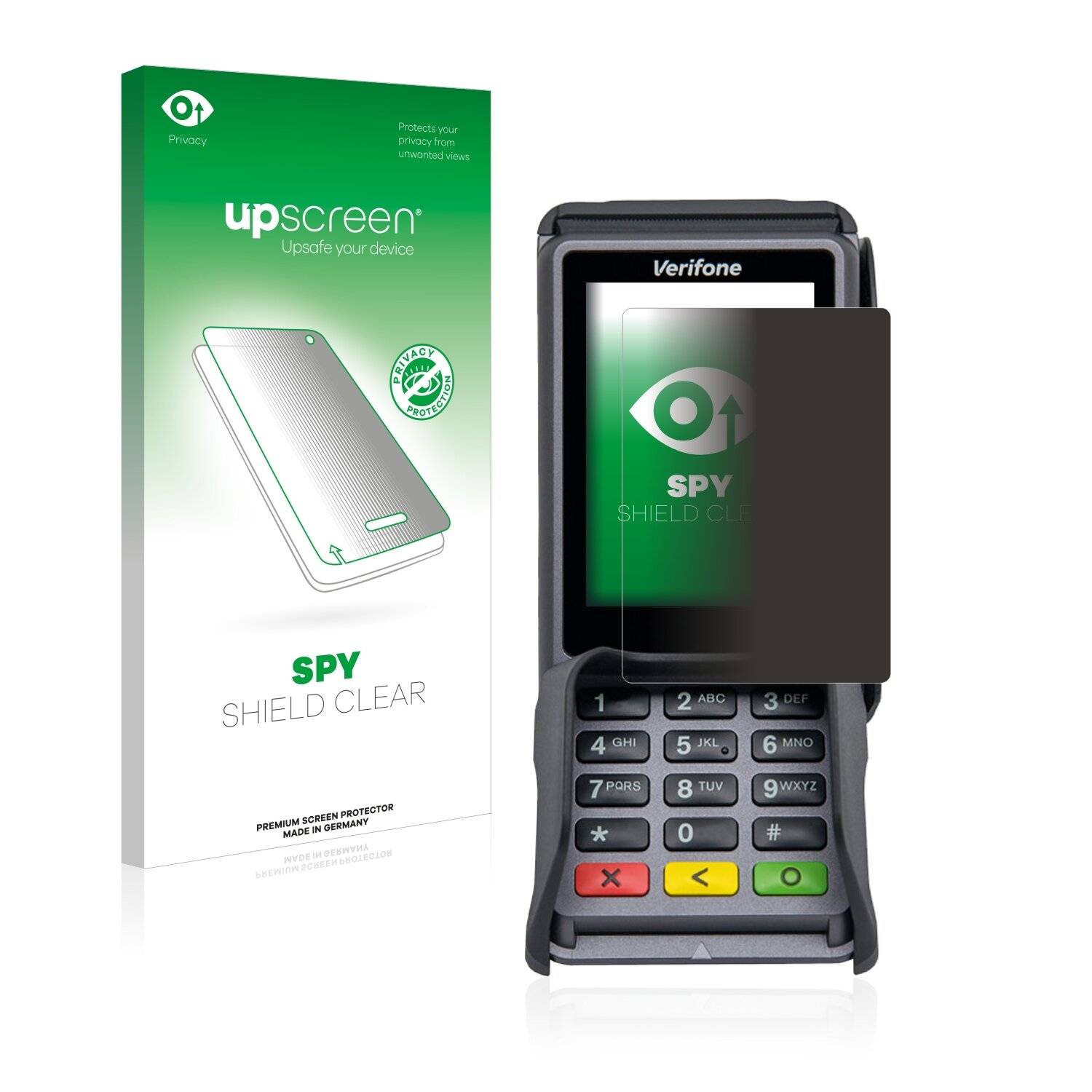 upscreen Spy Shield Clear Premium Blickschutzfolie für Verifone