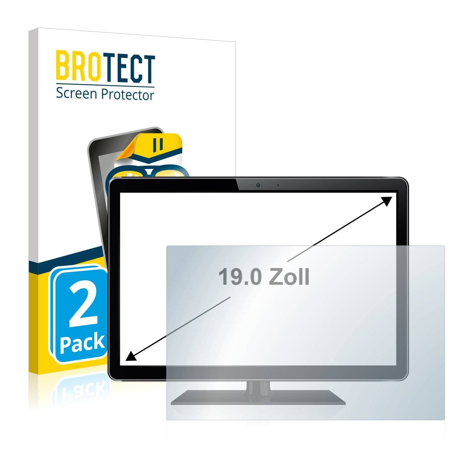 BROTECT HD-Clear Displayschutzfolie für Kassensysteme mit 19 Zoll Displays [410.9 mm x 257