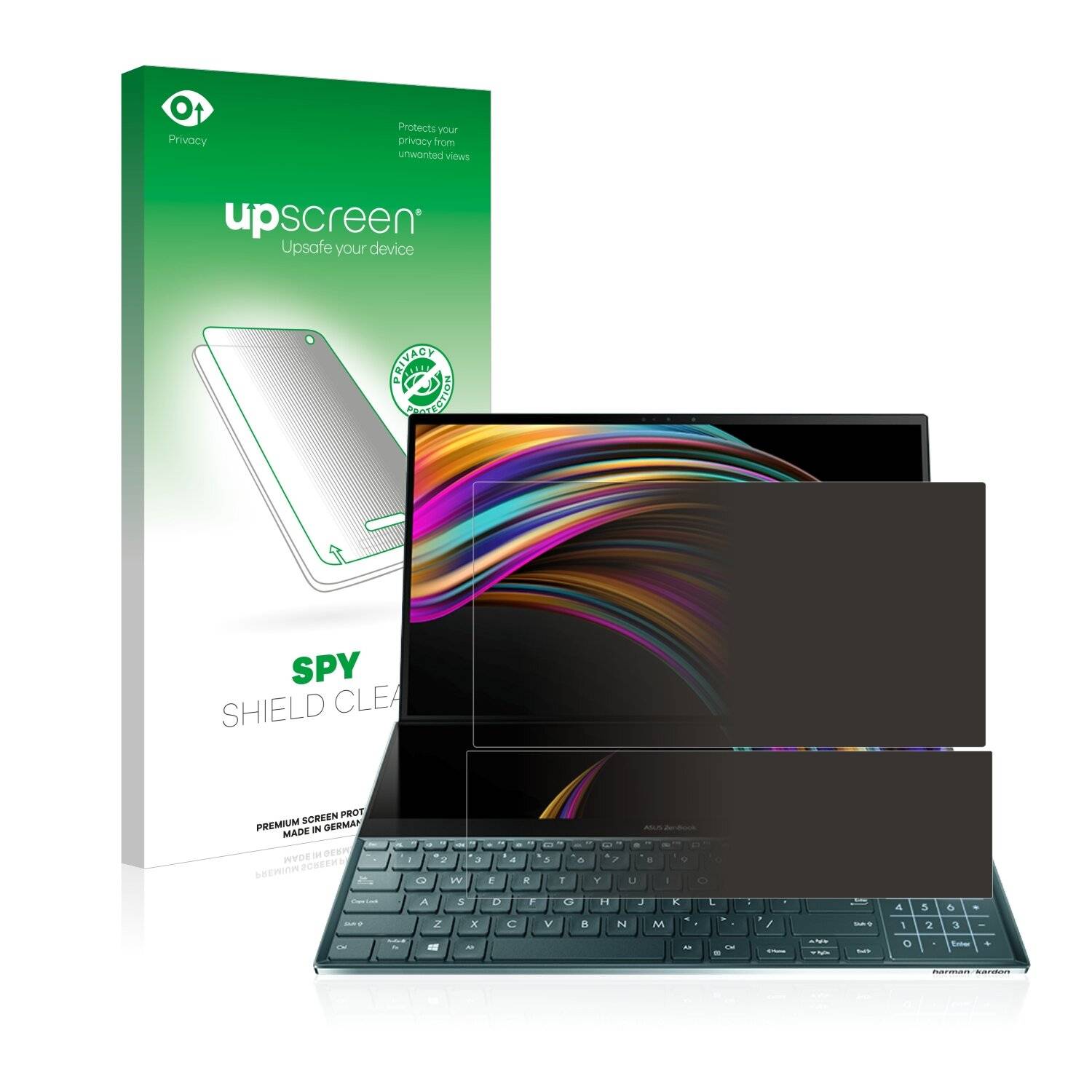 upscreen Spy Shield Clear Premium Blickschutzfolie für Asus ZenBook Duo