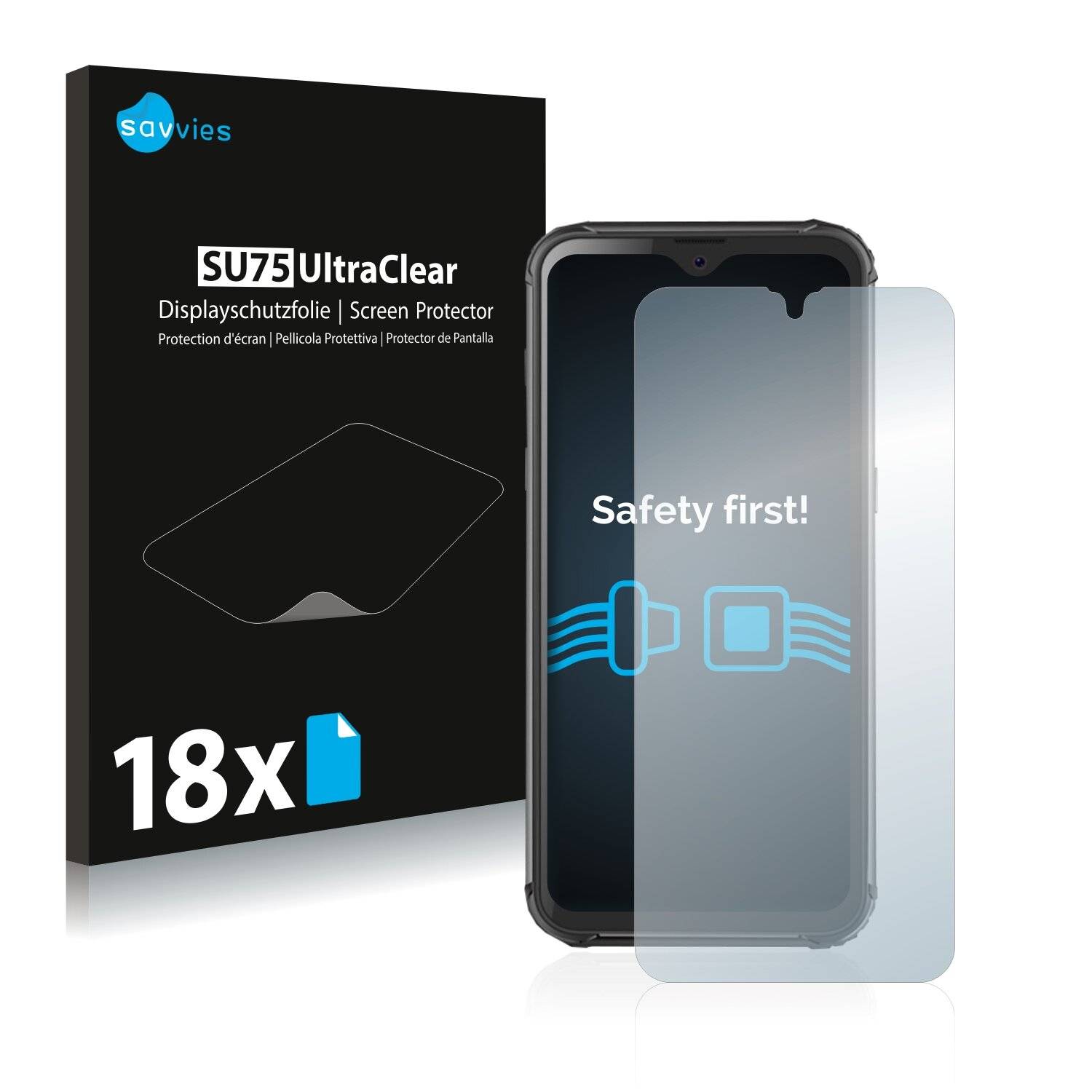 18x Savvies SU75 Displayschutzfolie für Blackview