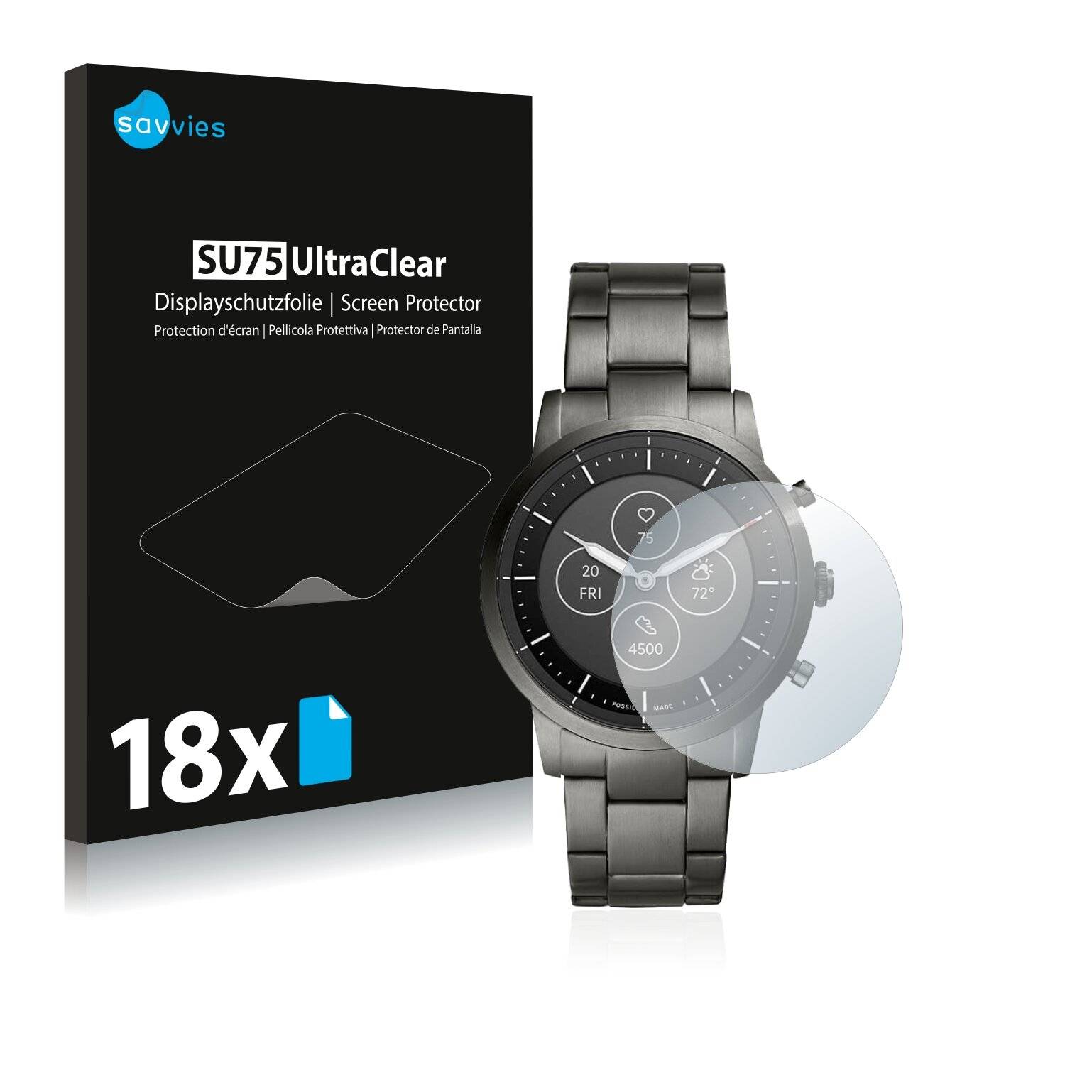 18x Savvies SU75 Displayschutzfolie für Fossil Collider