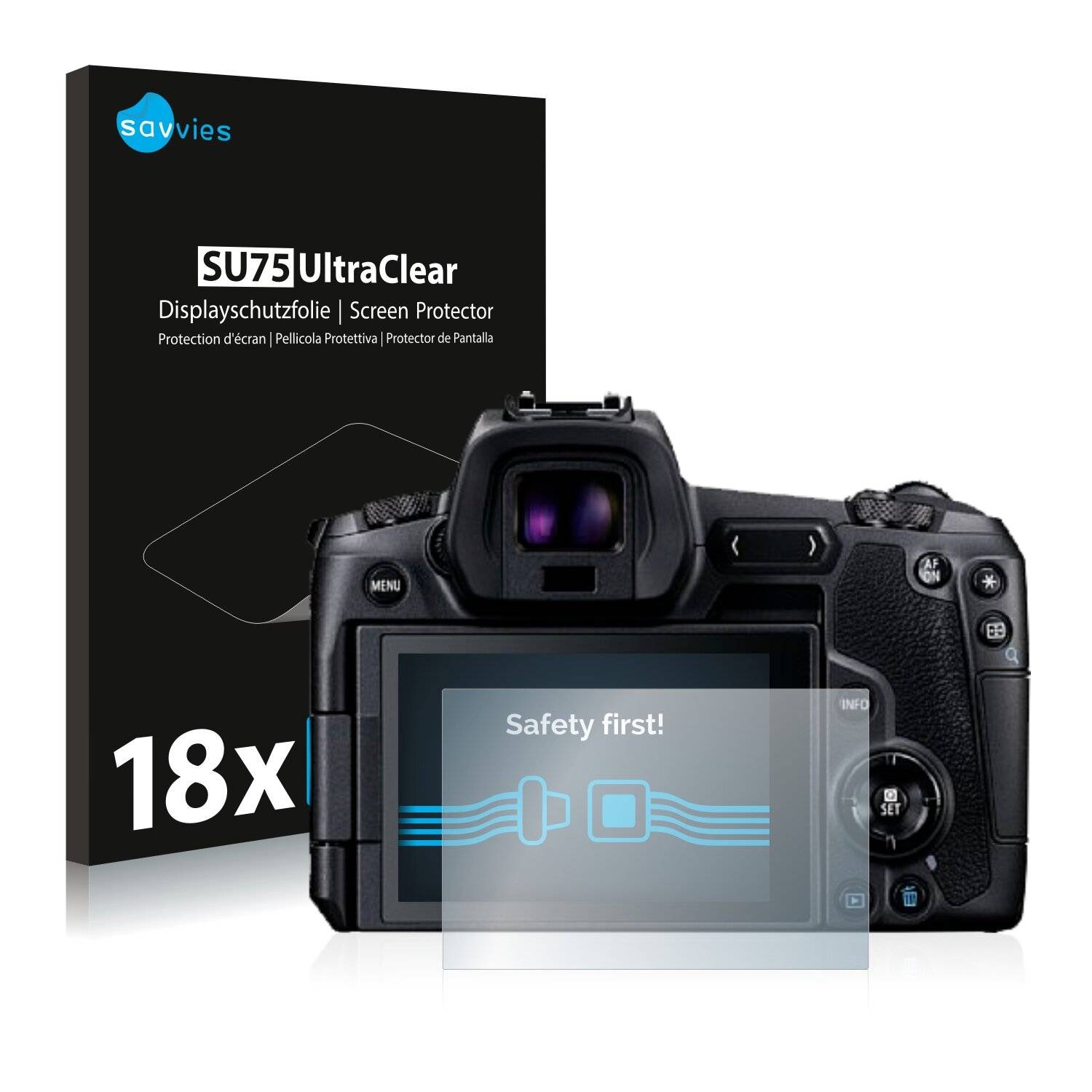18x Savvies SU75 Displayschutzfolie für Canon EOS