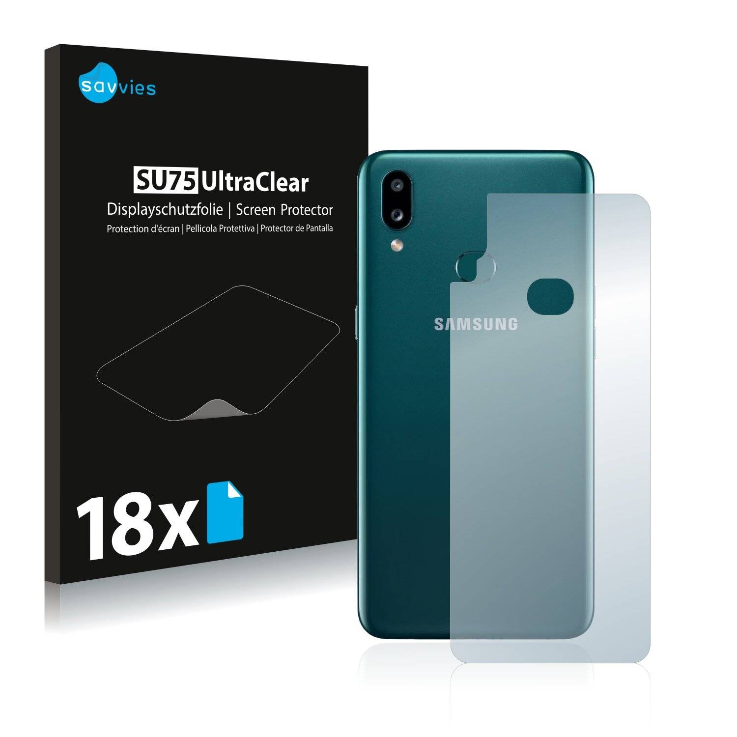 18x Savvies SU75 Displayschutzfolie für Samsung Galaxy A10s