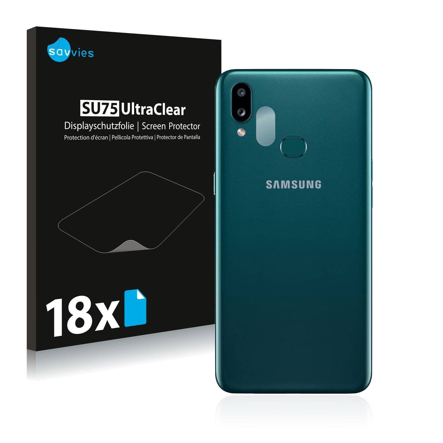 18x Savvies SU75 Displayschutzfolie für Samsung Galaxy A10s (NUR