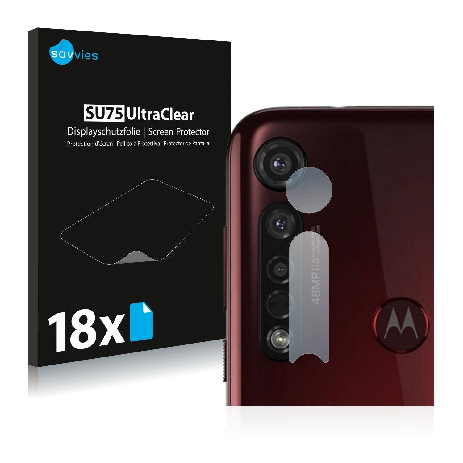 18x Savvies SU75 Displayschutzfolie für Motorola Moto G8 Plus (NUR