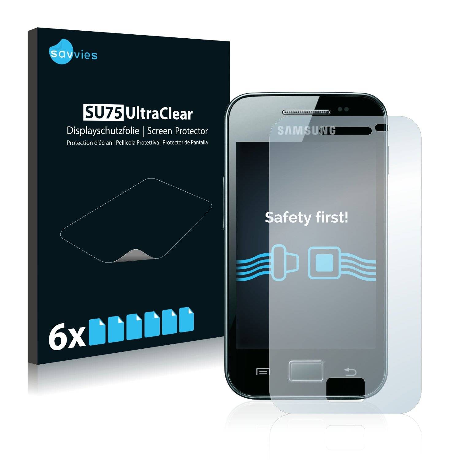 6x Savvies SU75 Displayschutzfolie für Samsung Galaxy Ace