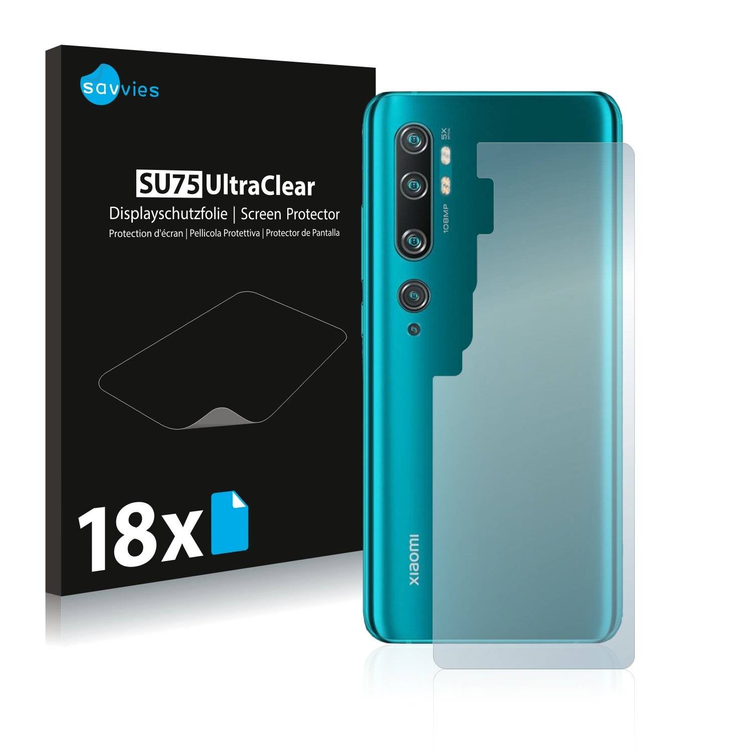 18x Savvies SU75 Displayschutzfolie für Xiaomi Mi CC9 Pro