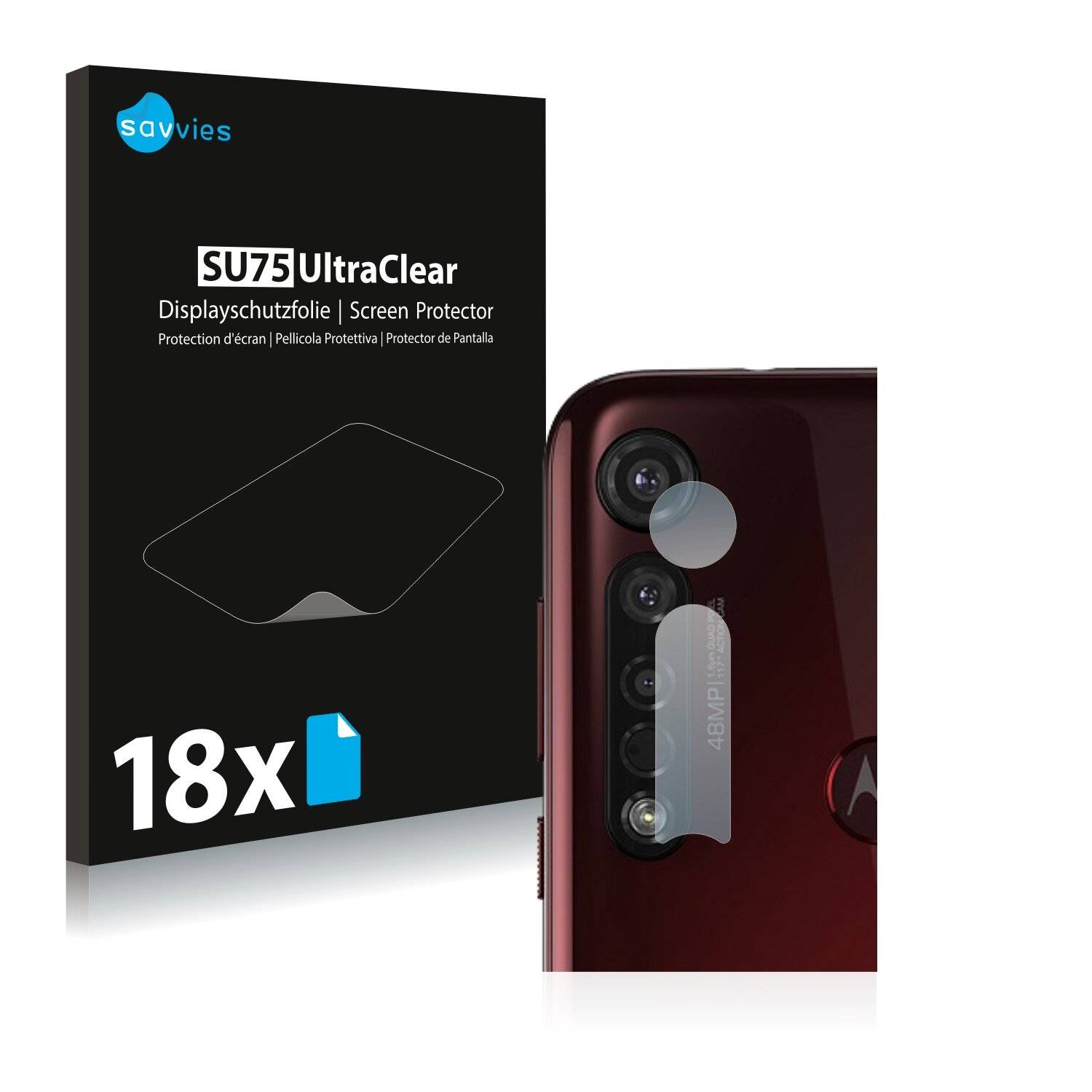 18x Savvies SU75 Displayschutzfolie für Motorola Moto G8 Play (NUR