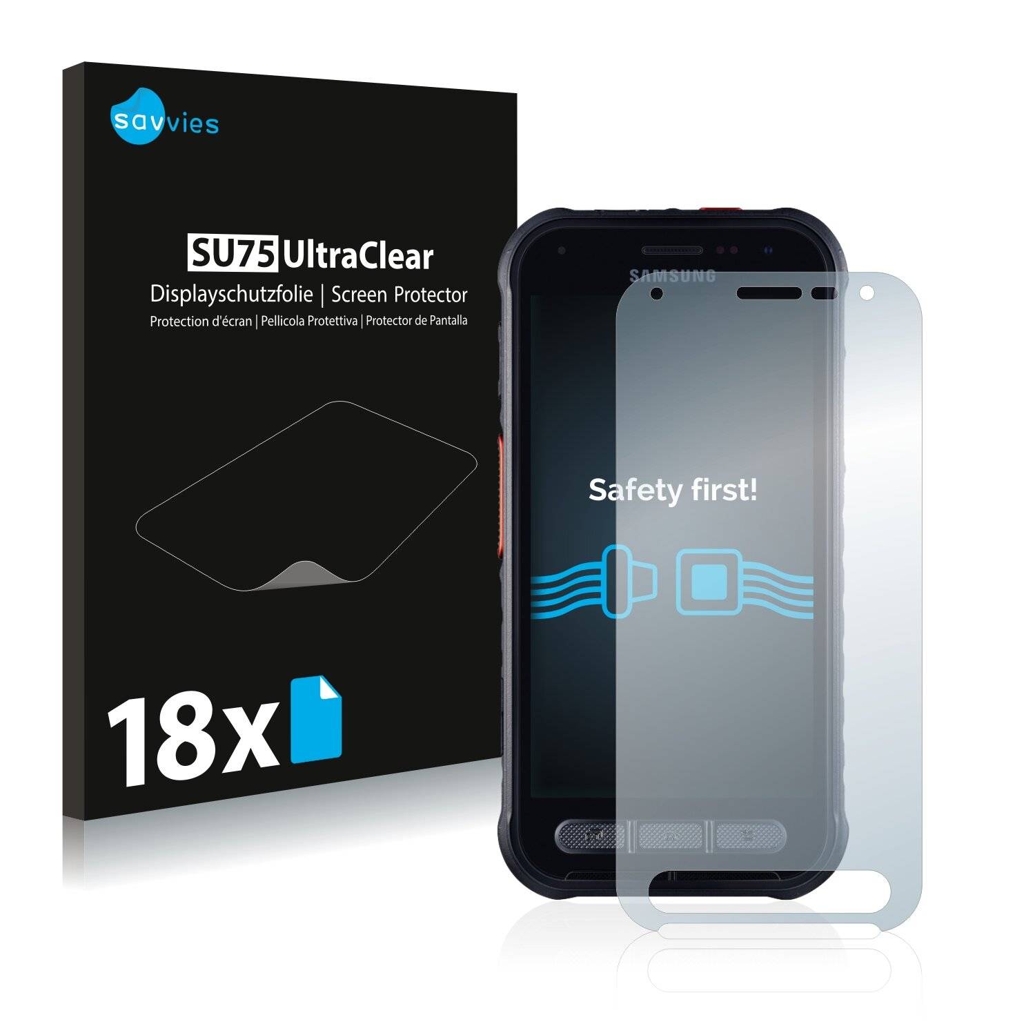 18x Savvies SU75 Displayschutzfolie für Samsung Galaxy Xcover