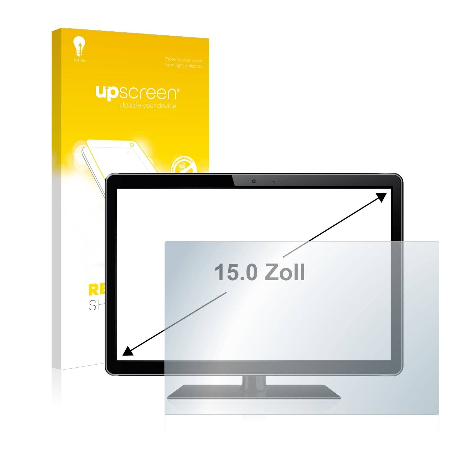 upscreen Reflection Shield Matte Premium Displayschutzfolie für Kassensysteme mit 15 Zoll