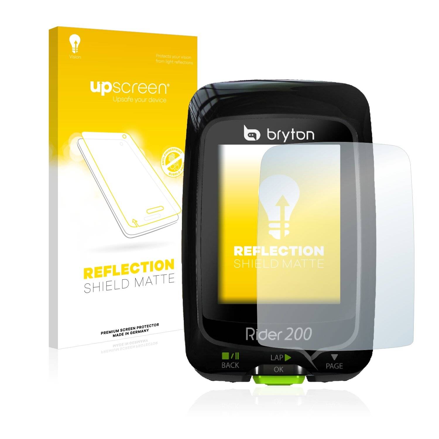 upscreen Reflection Shield Matte Premium Displayschutzfolie für Bryton Rider
