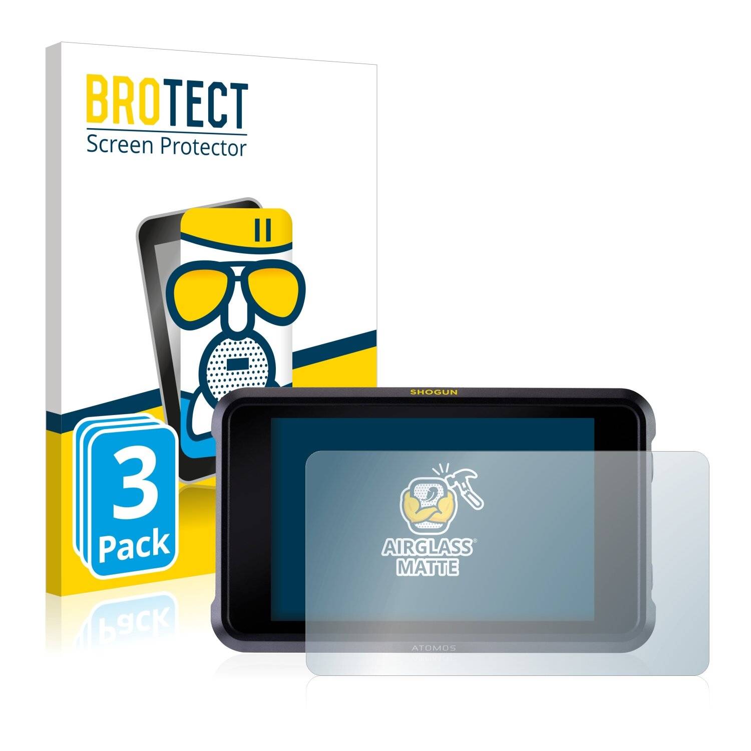 3x BROTECT AirGlass Matte Schutzglas Folie für Atomos Shogun