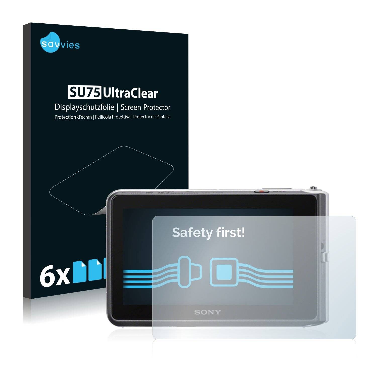 6x Savvies SU75 Displayschutzfolie für Sony Cyber-Shot
