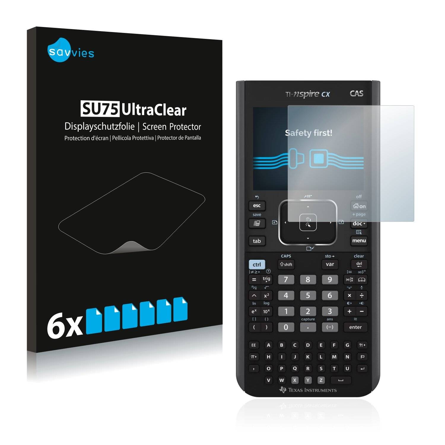 6x Savvies SU75 Displayschutzfolie für Texas Instruments Nspire CX