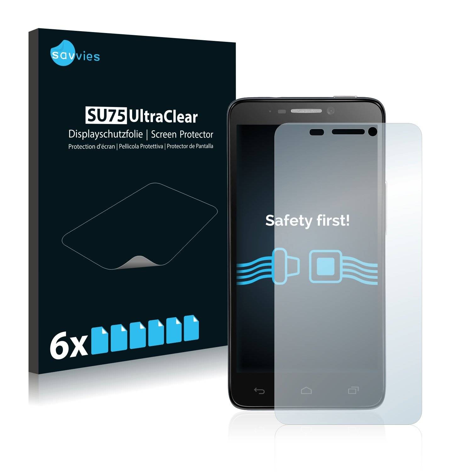 6x Savvies SU75 Displayschutzfolie für Alcatel One Touch Idol 6030D